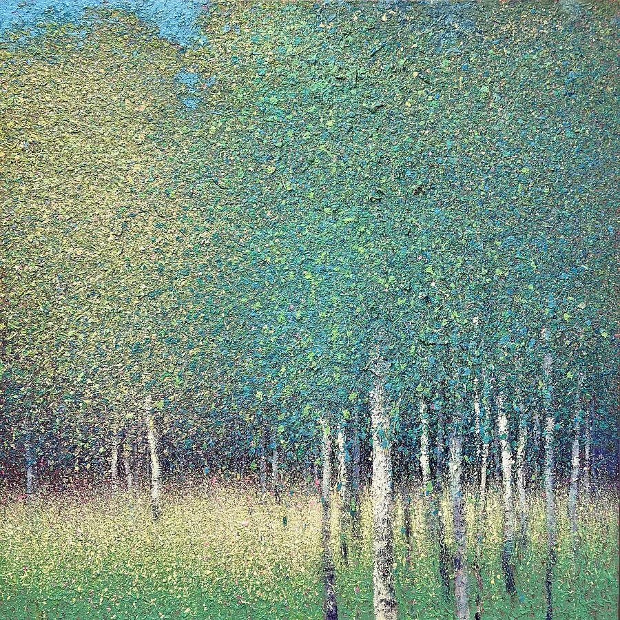 Image of Summer by Andrii Kovalyk, size: 150x150 cm , made of Oil on canvas, Original Artworks  medium, from Madrid, part of the Inner Landscapes series, priced at €7000